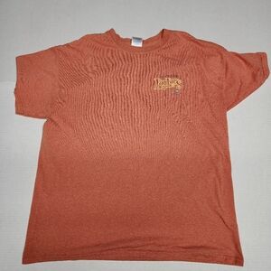 Gildan Heavy Cotton Men's Large Lulu's Gulf Shores Alabama Orange T-shirt